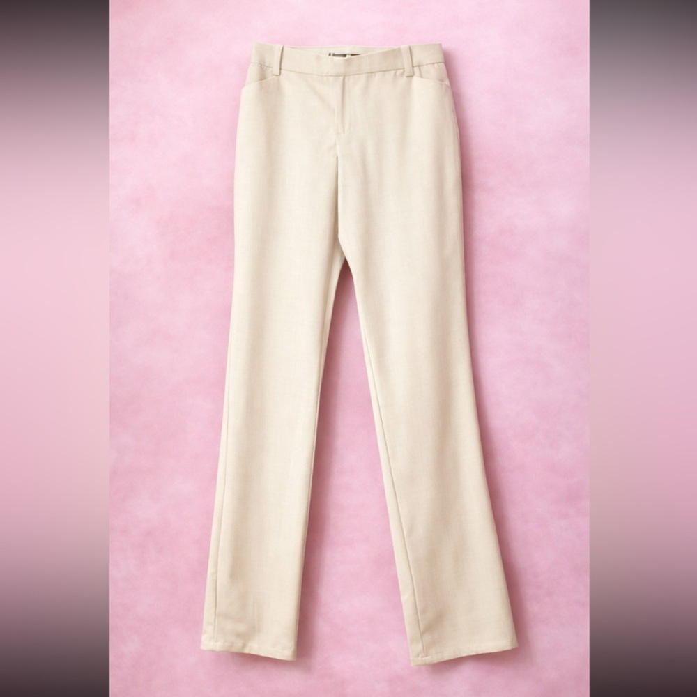 Annabelle Cream Mid Waist Dressy Pants